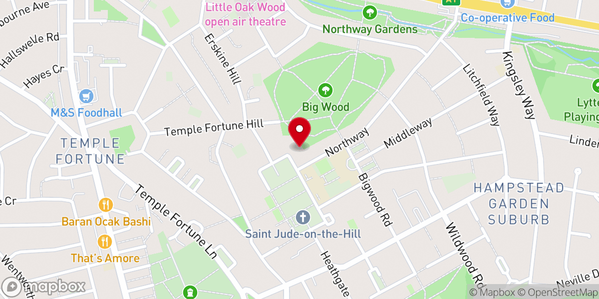 Map showing location of Golders Green Quaker Meeting House