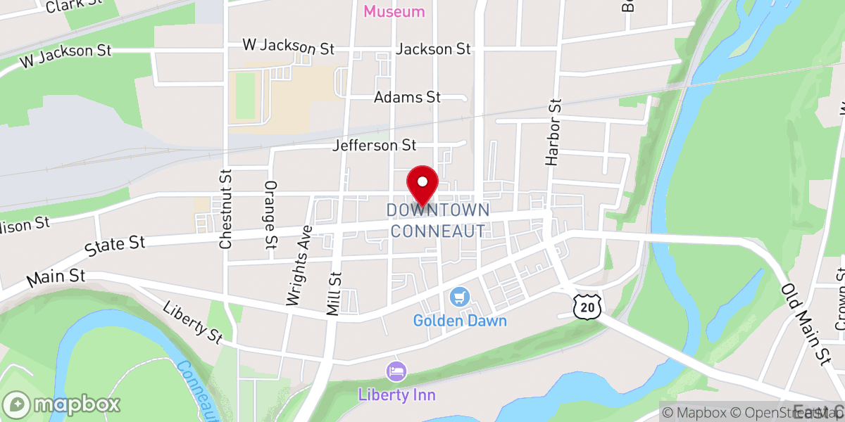 Map showing location of McDonald's