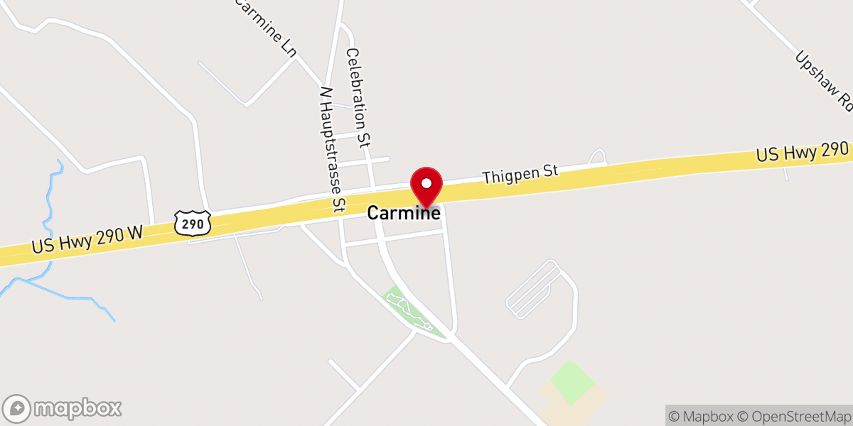 Map showing location of Carmine Chamber of Commerce