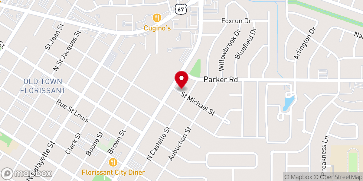 Map showing location of Hope Fellowship Church