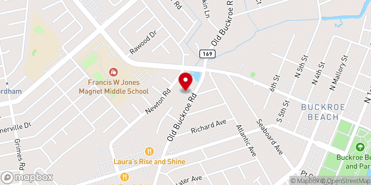 Map showing location of Antioch Baptist Church