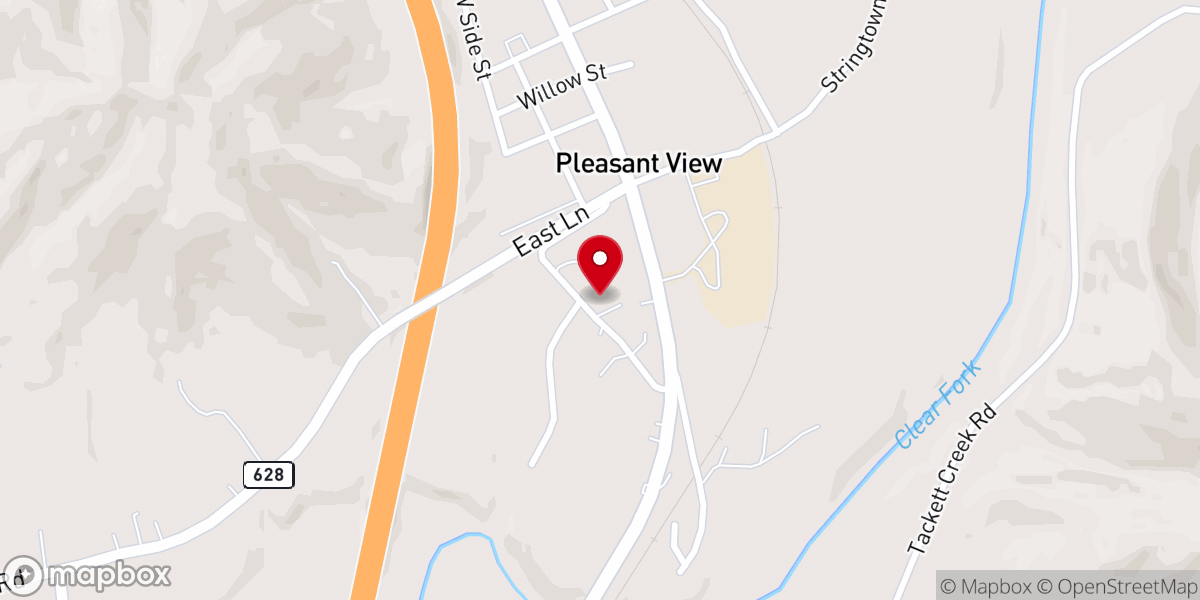 Map showing location of Pleasant View United Methodist Church