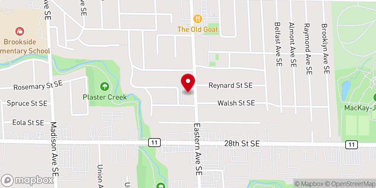 Map showing location of Alger Park Christian Reformed Church