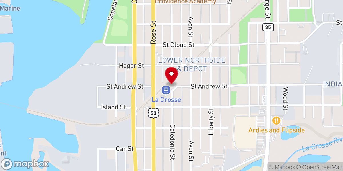 Map showing location of Horizon La Crosse Christian Fellowship