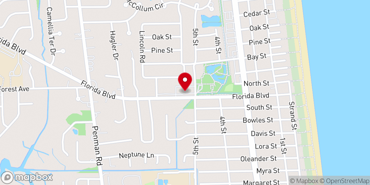 Map showing location of Beaches Chapel Church