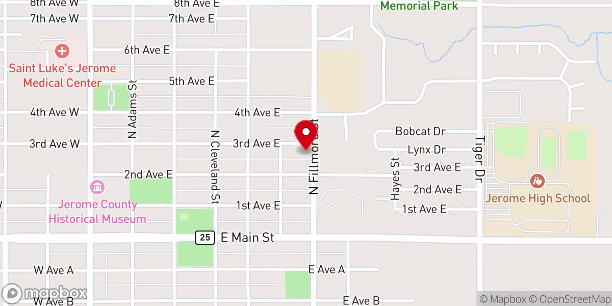 Map showing location of Demaray Jerome Memorial Chapel