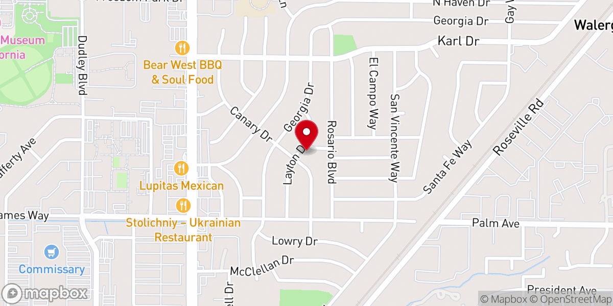 Map showing location of Rockland Baptist Church