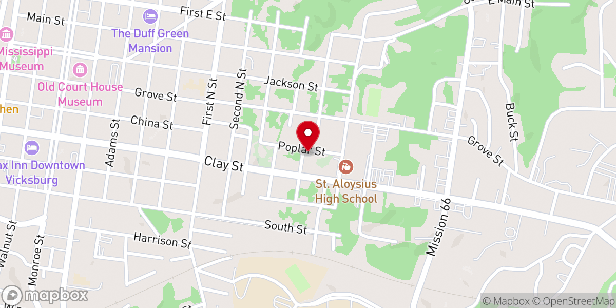 Map showing location of Antioch Baptist Church