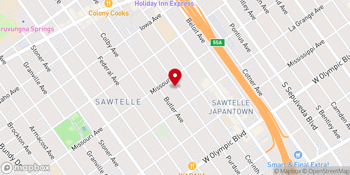 Map showing location of West LA United Methodist Church