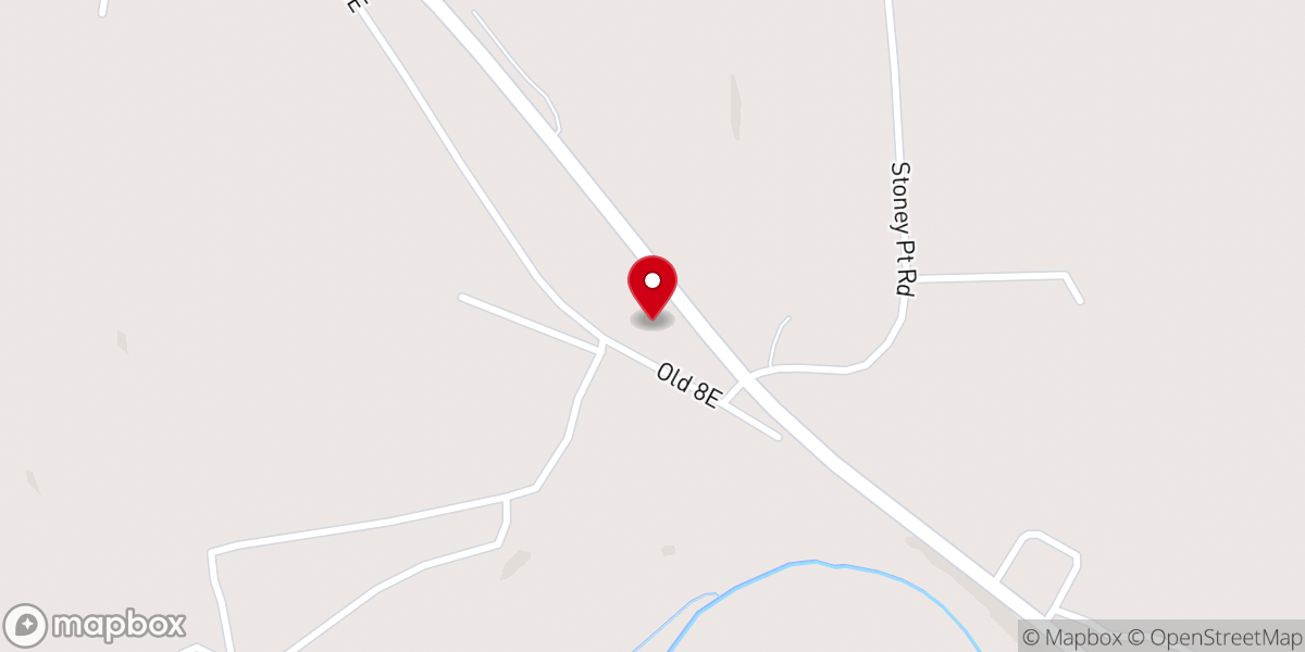 Map showing location of Stoney Point Missionary Baptist Church
