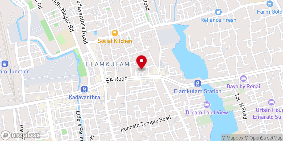 Map showing location of Little Flower Syro-Malabar Church, Elamkulam