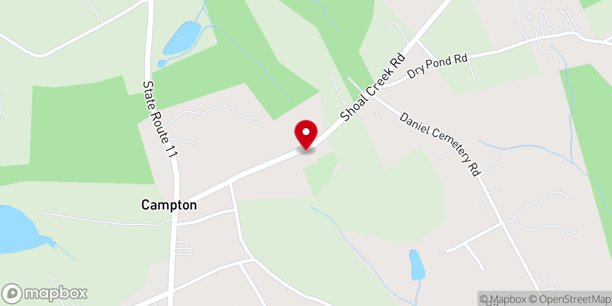 Map showing location of Campton Church