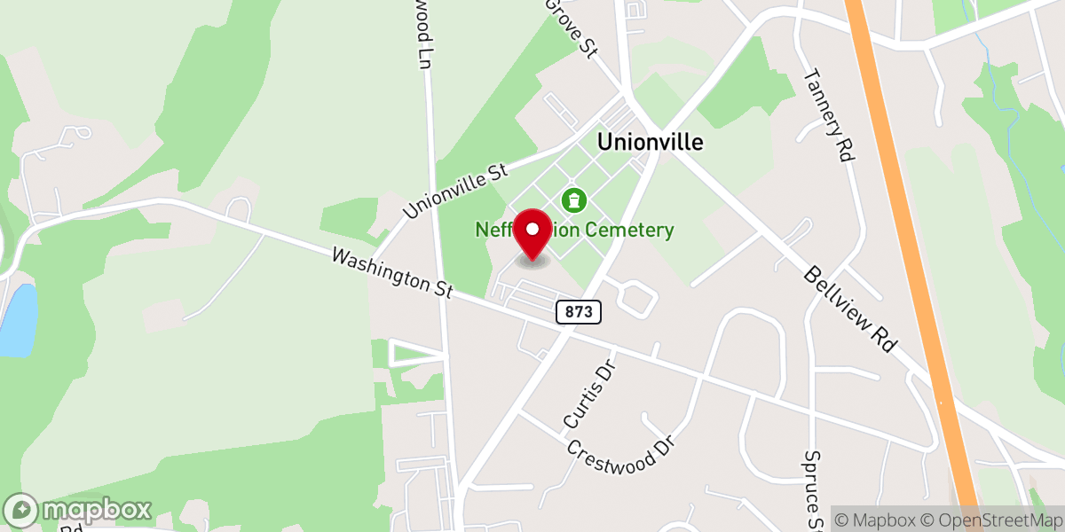 Map showing location of Union Lutheran Church