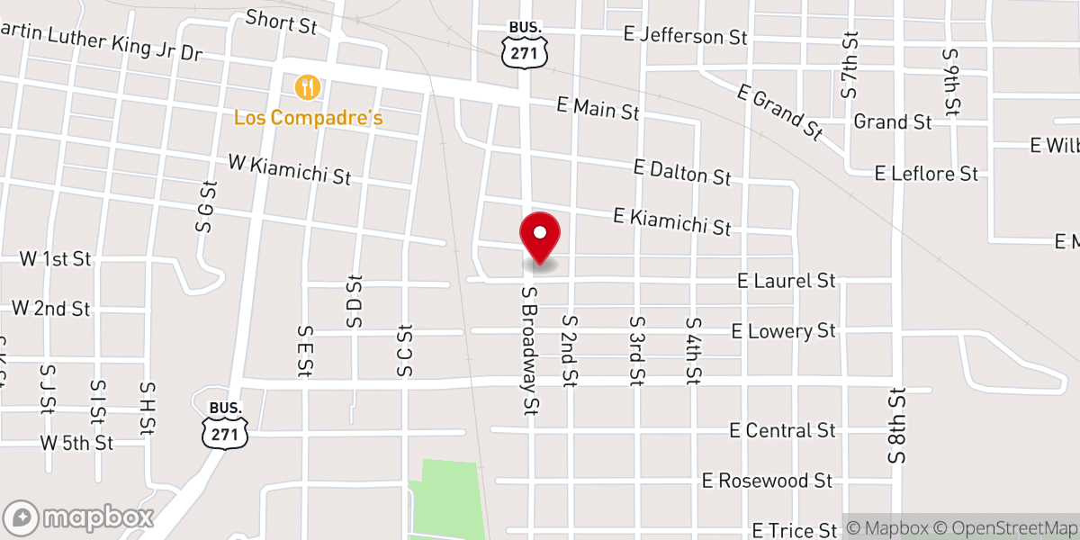 Map showing location of Hugo Chapel Church