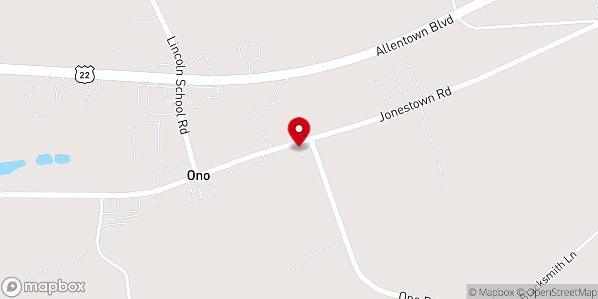 Map showing location of Central PA Cowboy Church