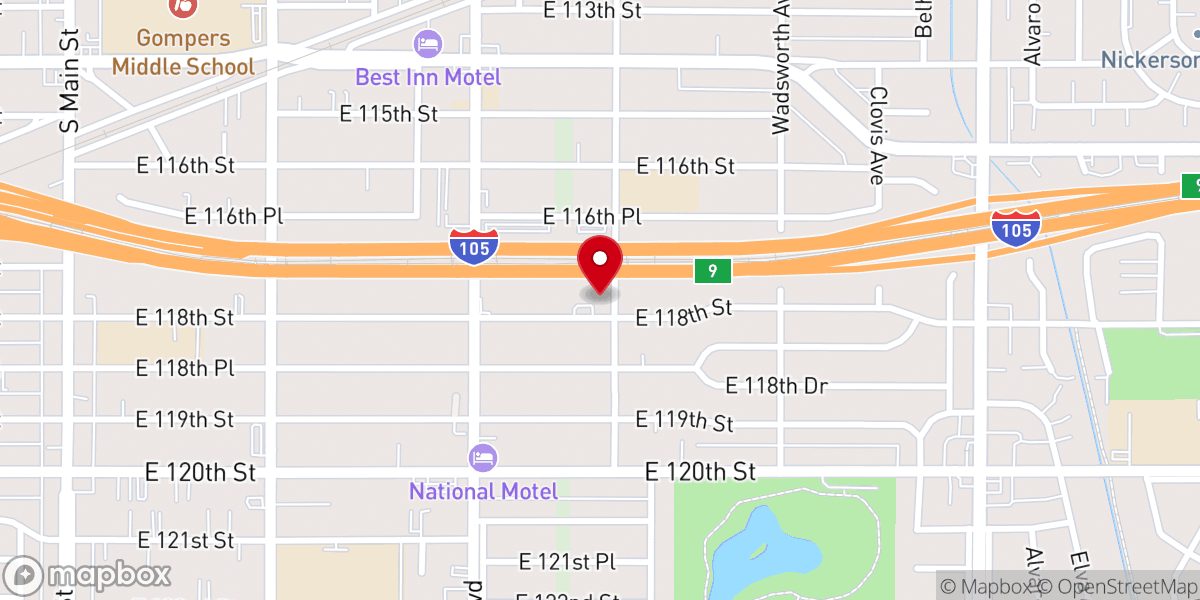 Map showing location of Bel-Vue Presbyterian Church