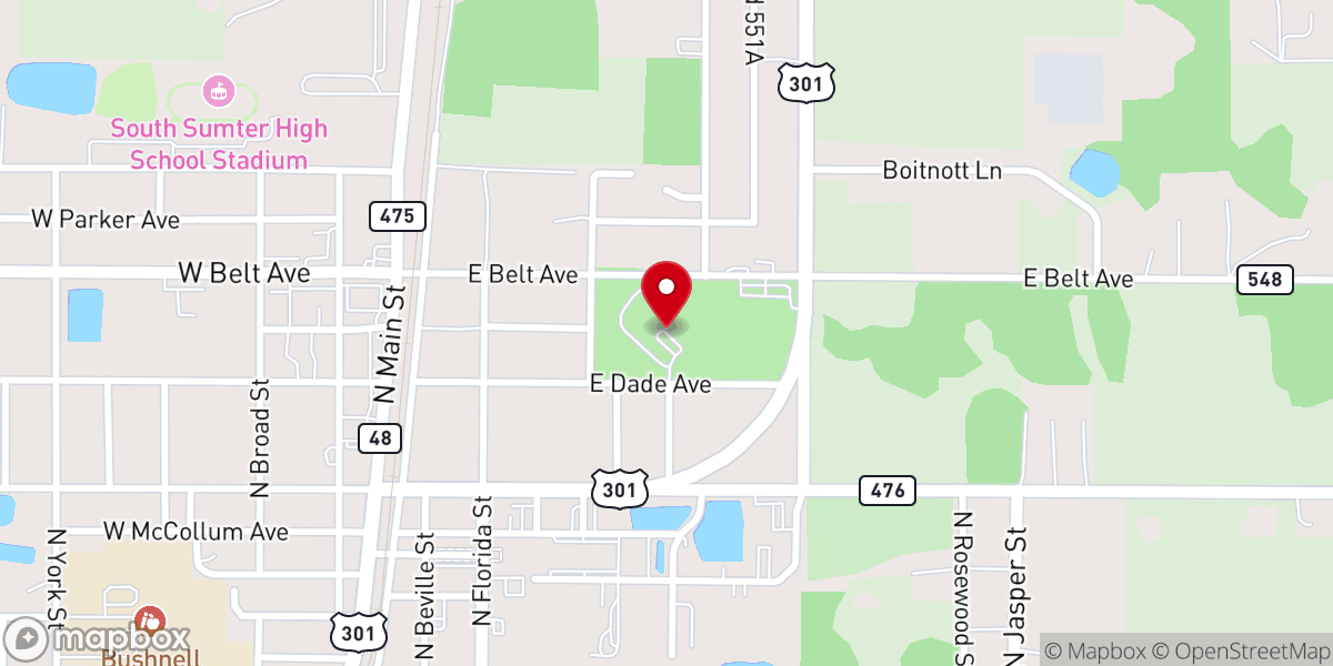 Map showing location of St Lawrence Catholic Church
