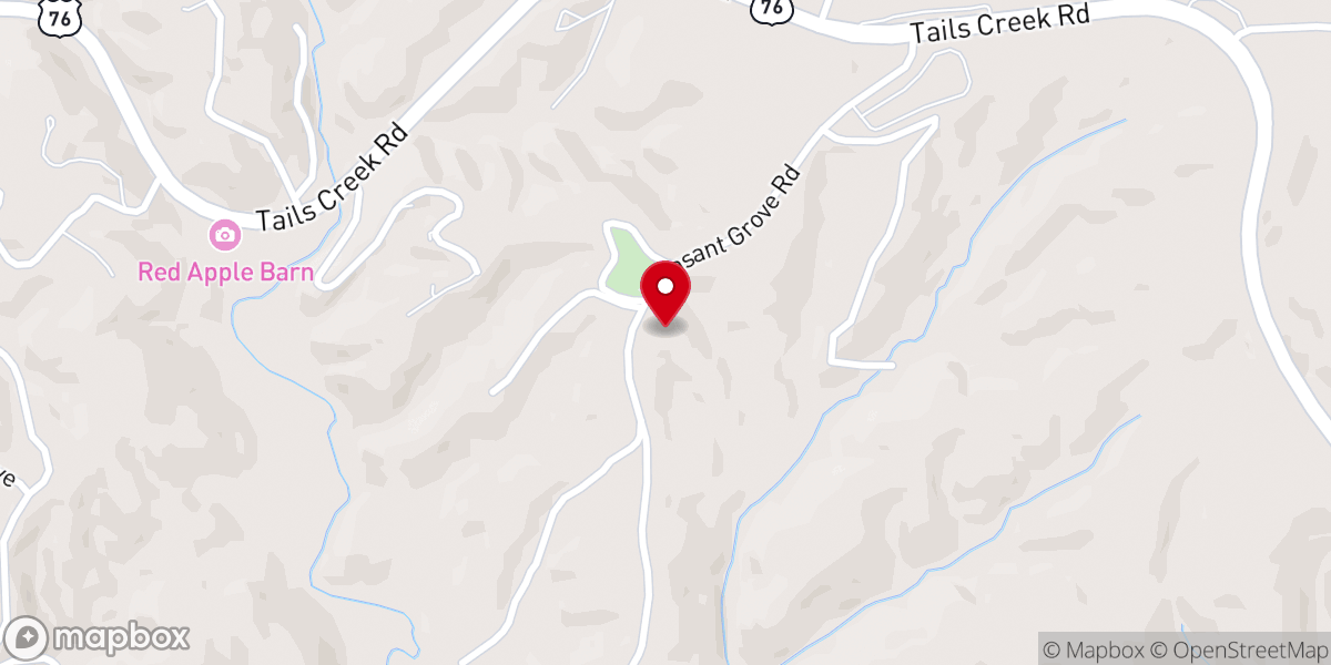 Map showing location of Ellijay City Church