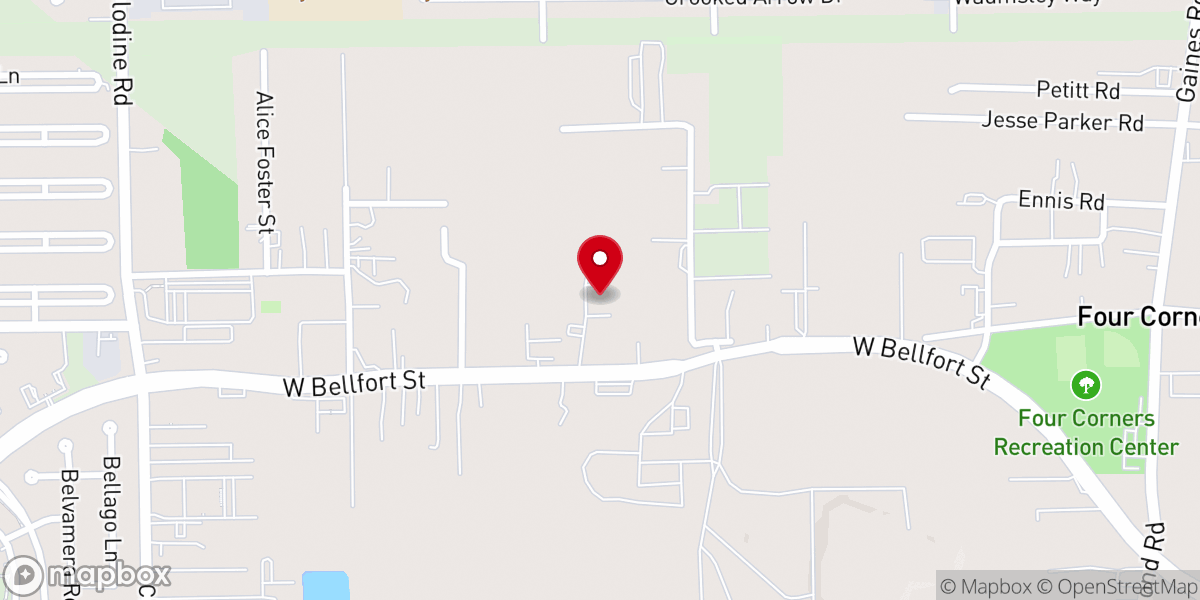 Map showing location of Friendship Missionary Baptist Church