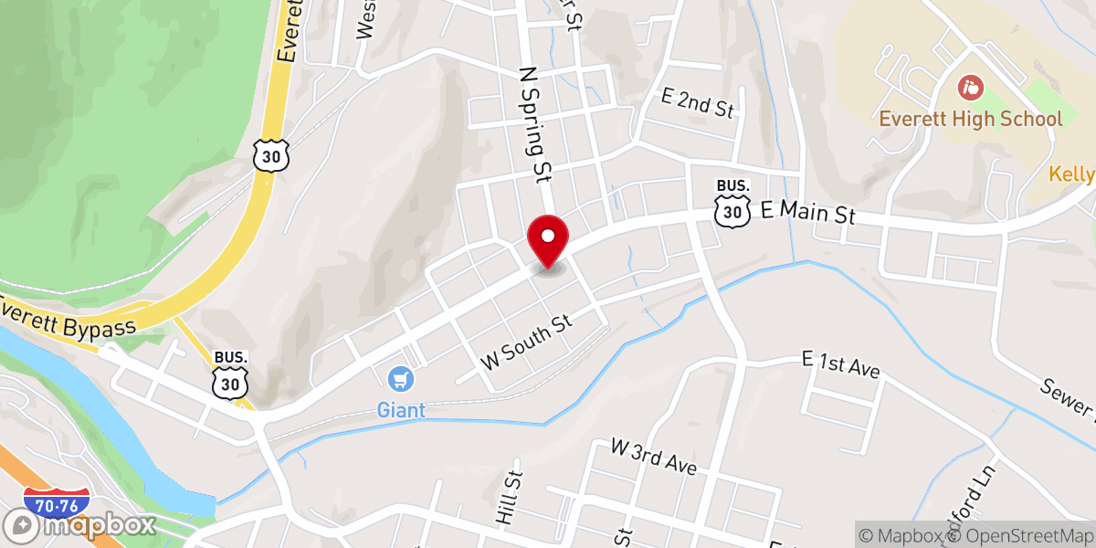 Map showing location of Everett Grace Brethren Church