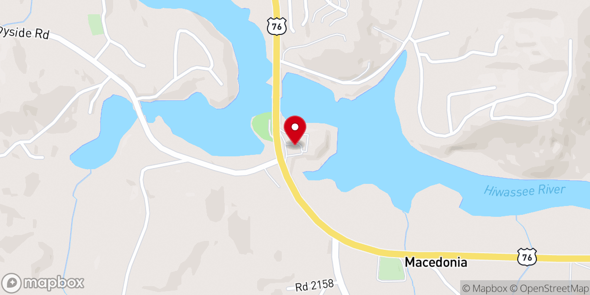 Map showing location of Macedonia Baptist Church
