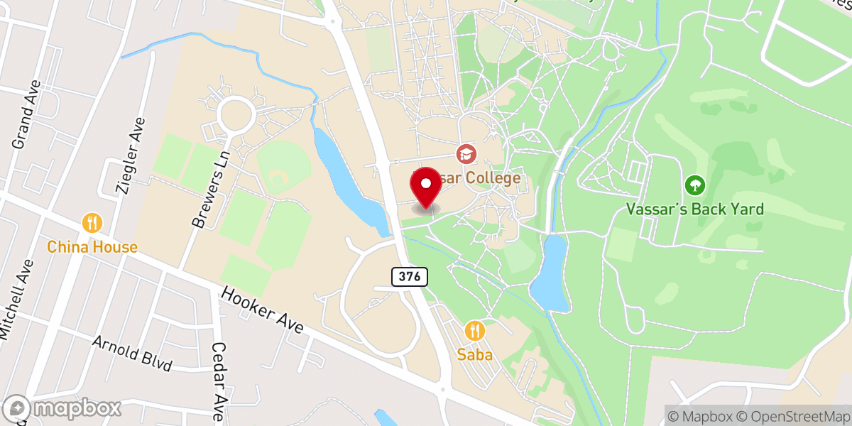 Map showing location of Vassar Chapel