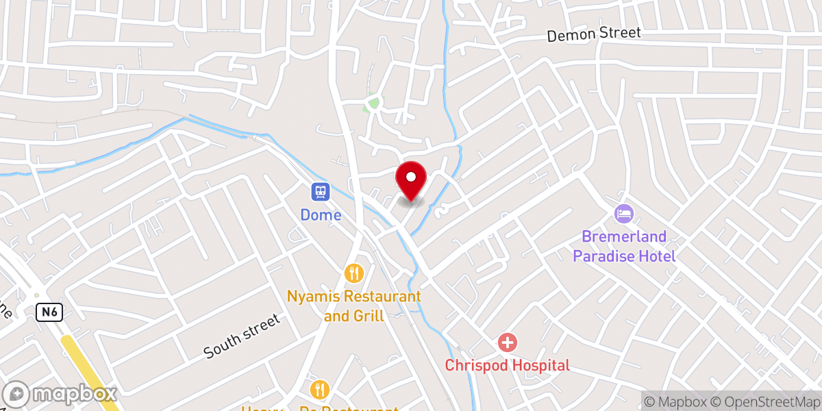 Map showing location of Living Word Of Faith Church
