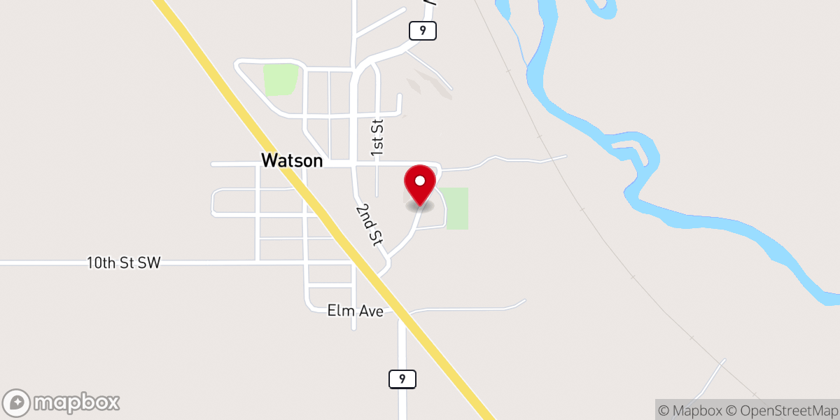 Map showing location of Watson Lutheran Church ELCA