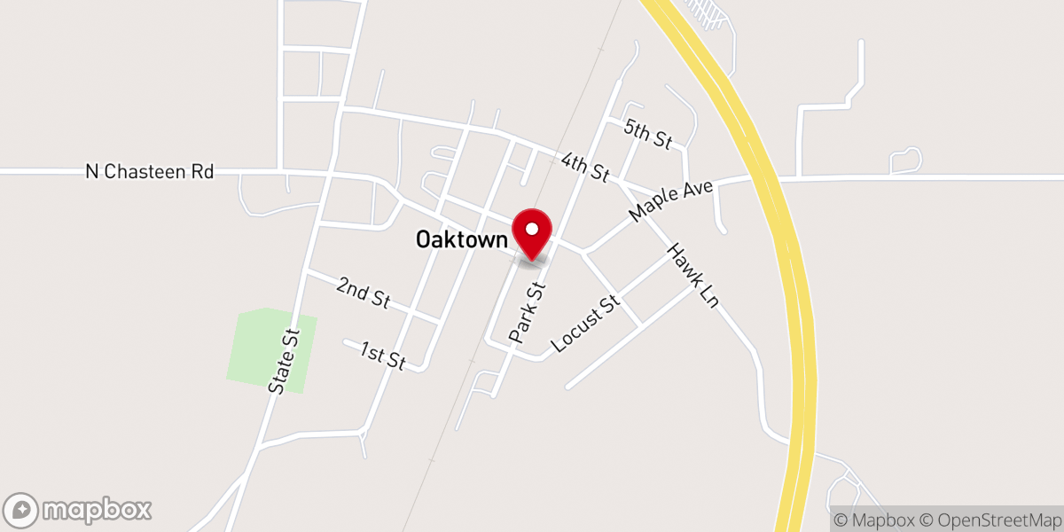 Map showing location of Oaktown Christian Parsonage
