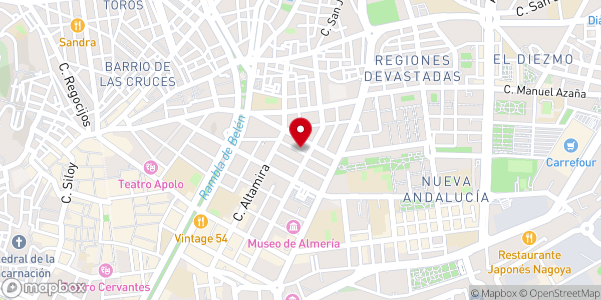 Map showing location of Iglesia Evangélica Bautista