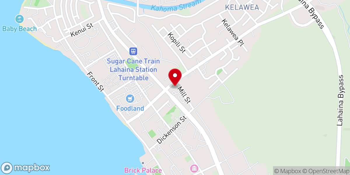 Map showing location of Catedral de Rey, Maui (Iglesia Hispana, Lahaina)