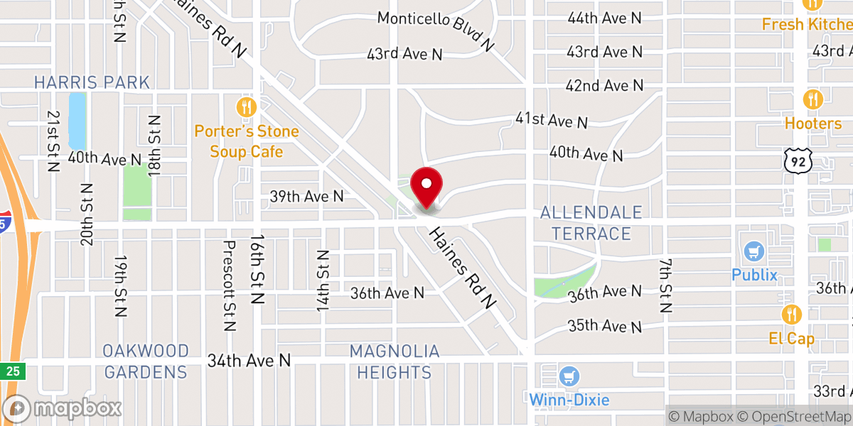 Map showing location of Allendale United Methodist Church