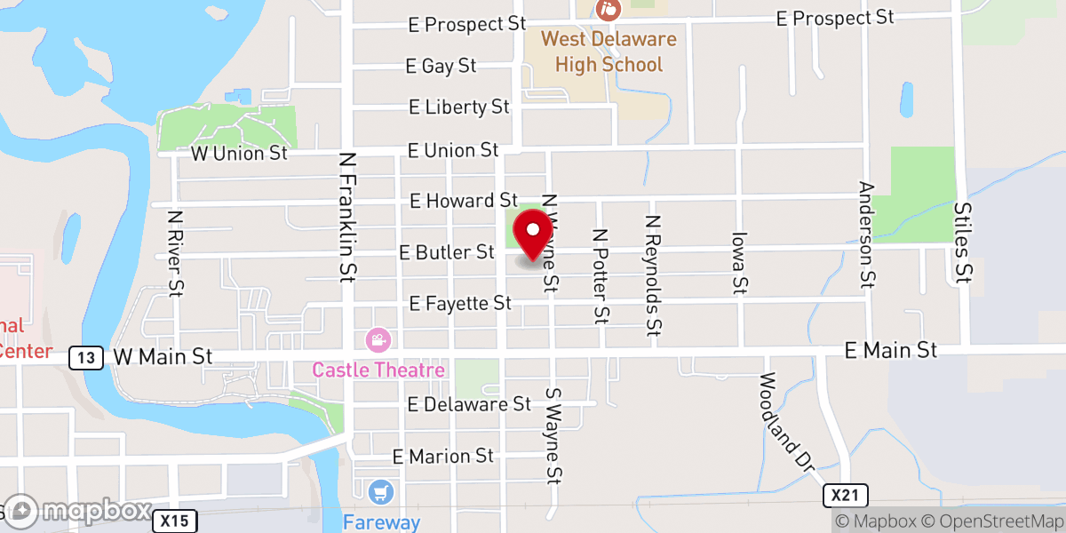 Map showing location of Manchester Methodist Church