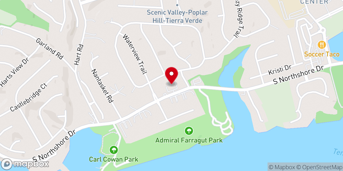 Map showing location of Northshore Fellowship