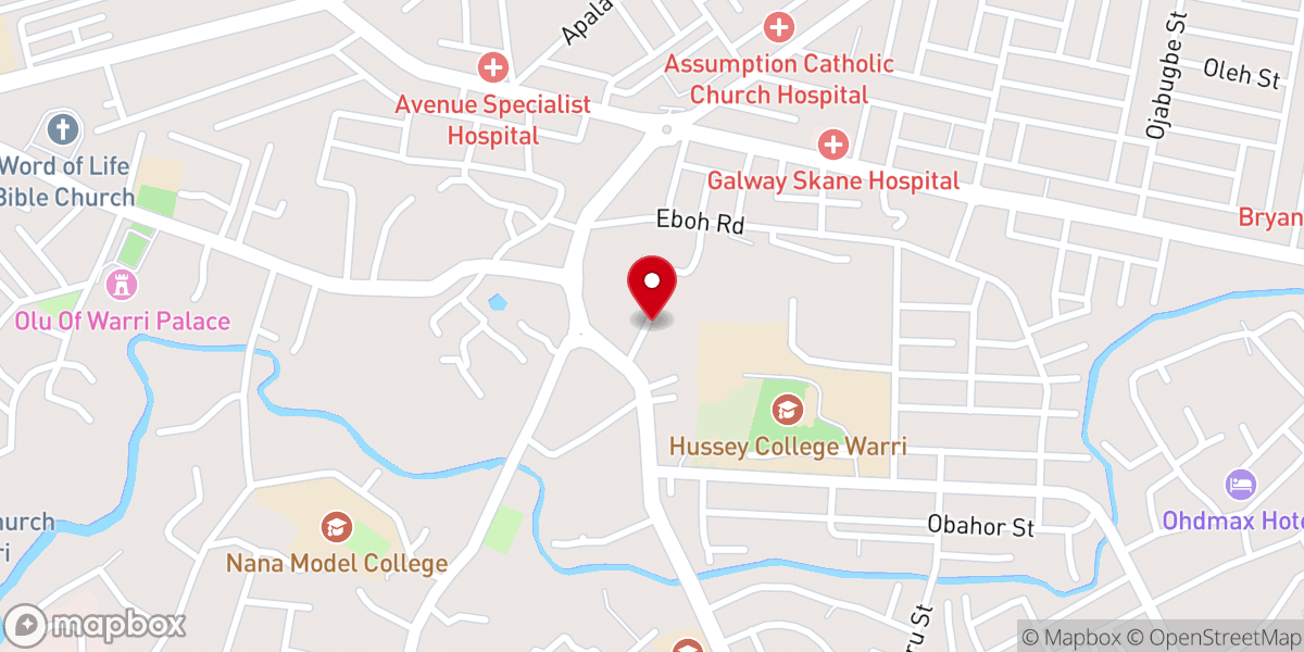 Map showing location of Rccg Jesus chapel warri