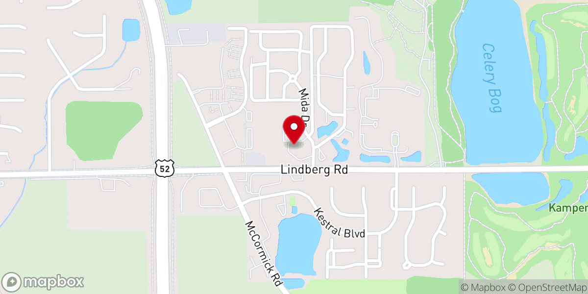 Map showing location of West Lafayette Christian Church