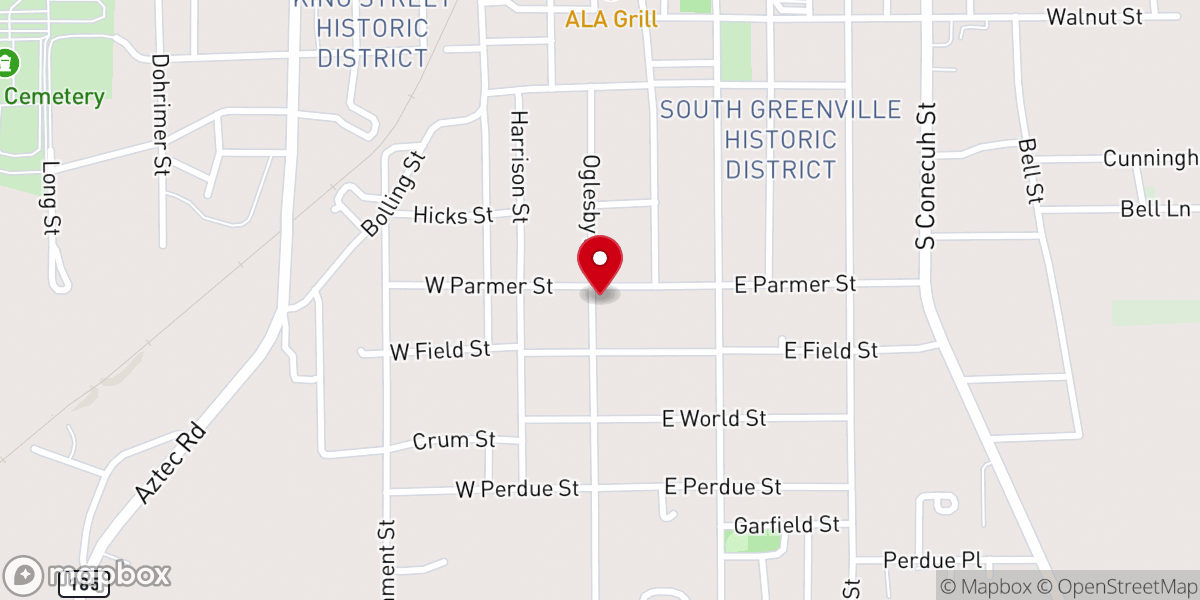 Map showing location of Butler Chapel African Methodist Episcopal Zion Church