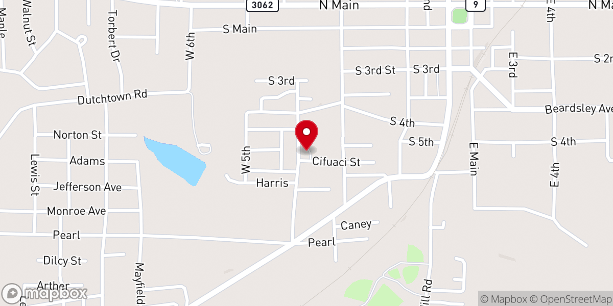 Map showing location of Lane Chapel Church