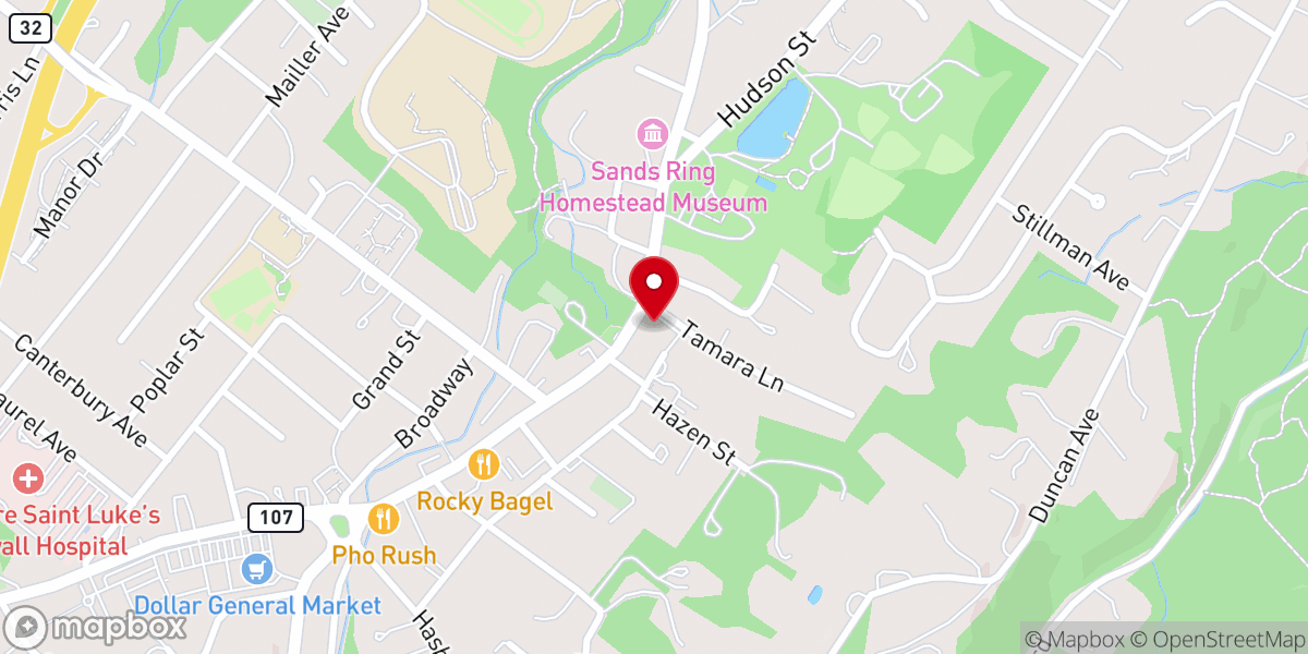 Map showing location of Cornwall Baptist Church