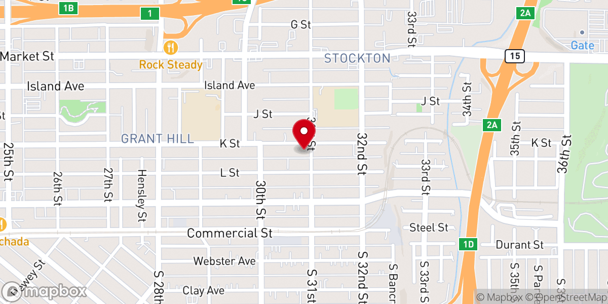 Map showing location of Bethel AME Church