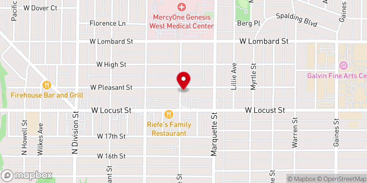 Map showing location of Holy Family Catholic Church