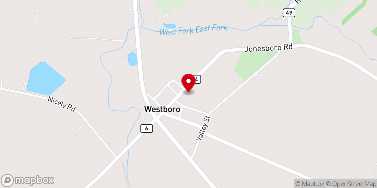 Map showing location of Westboro United Methodist Church