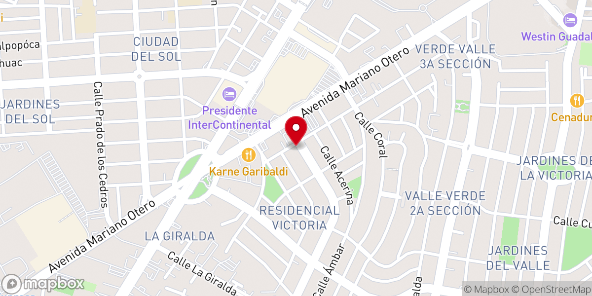 Map showing location of Centro Cristiano Juan 14:6