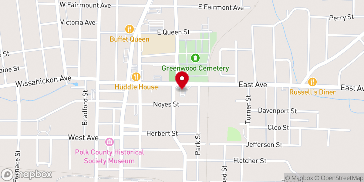Map showing location of Cedartown Church of Christ