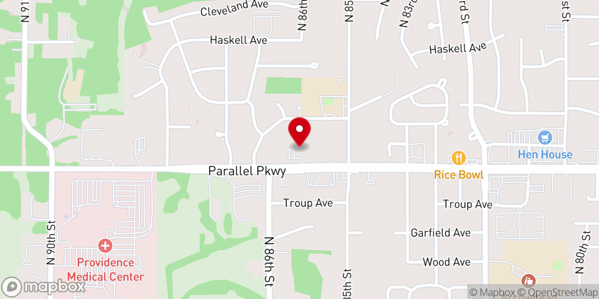 Map showing location of Grandview Christian Church