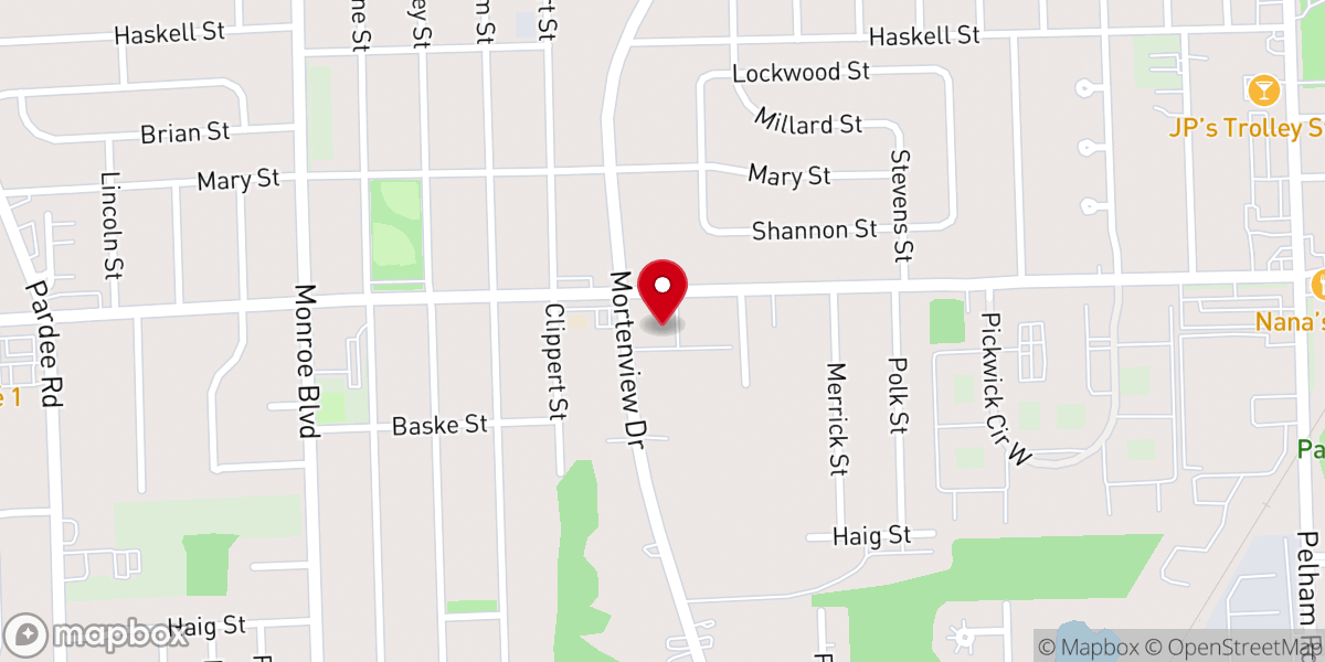 Map showing location of Wick Road Baptist Church