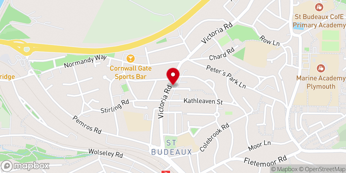 Map showing location of St Budeaux Methodist Church