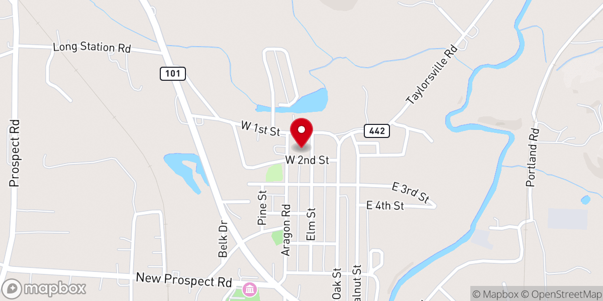 Map showing location of Aragon Baptist Church