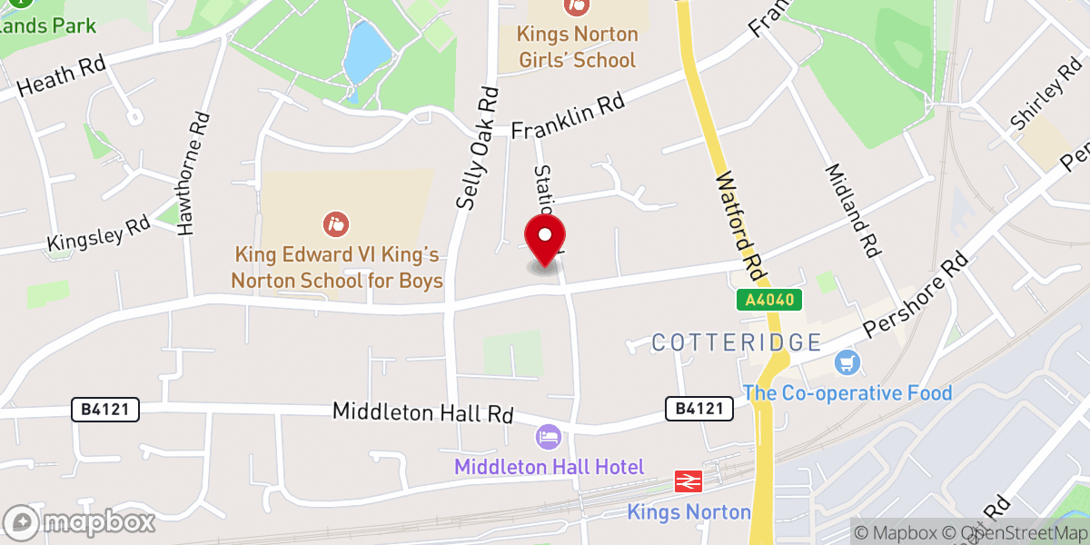 Map showing location of St Joseph's & St Helen's R C Church