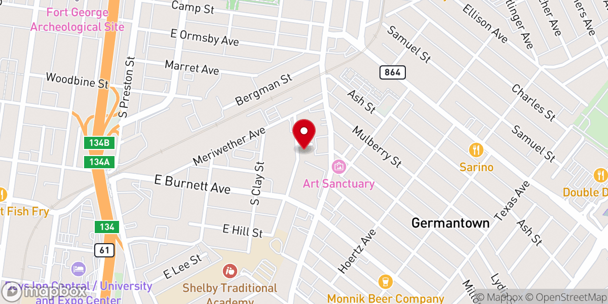 Map showing location of Greater St Mark Baptist Church